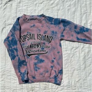 Tye Dye Topsail Island Graphic Pull Over